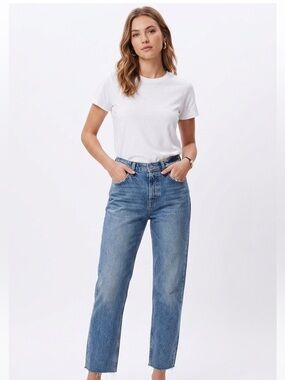 Obey Blue Midrise Button Fly Straight Leg Jeans Size 26 Cotton